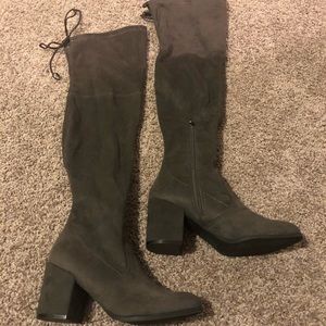 Gray Over The Knee Boots